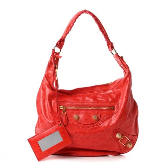 Balenciaga Agneau Giant 21 Gold Hardware Hobo Vermillion Bag Vintage - Picture 1 of 11